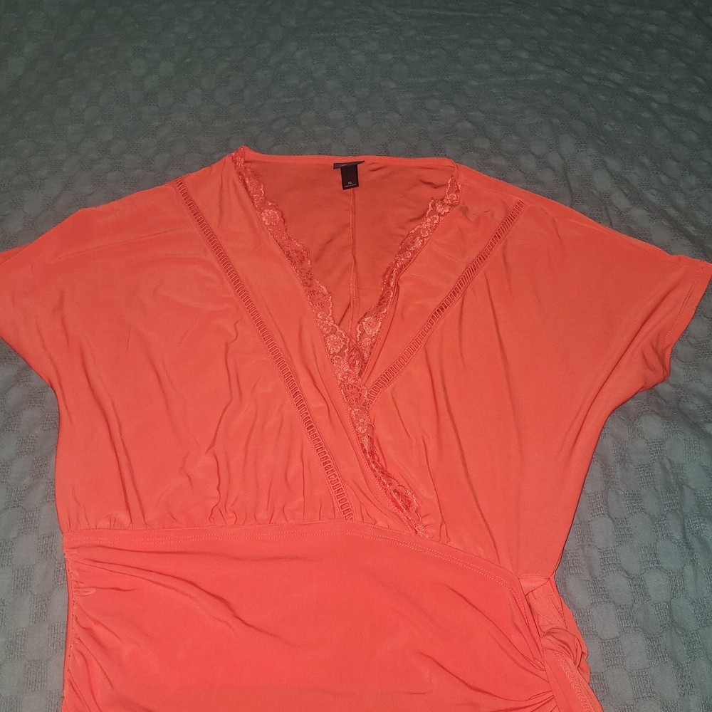 Daytrip Orange Wrap Blouse